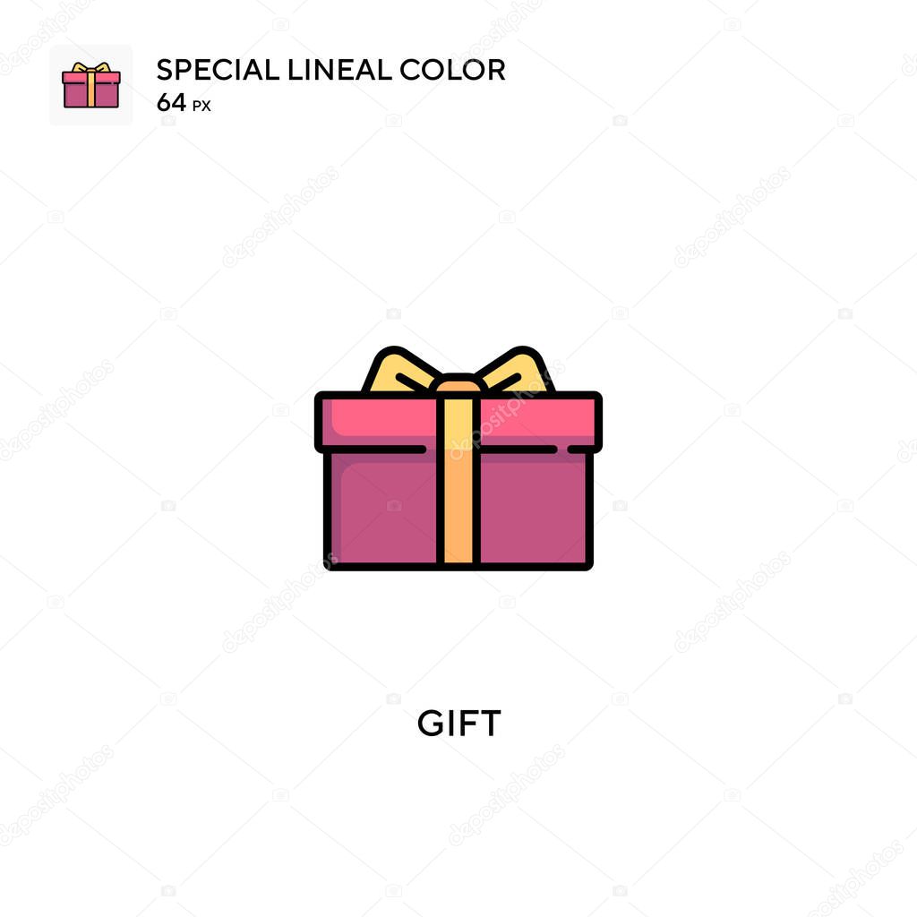 Gift Special lineal color icon.Gift icons for your business project