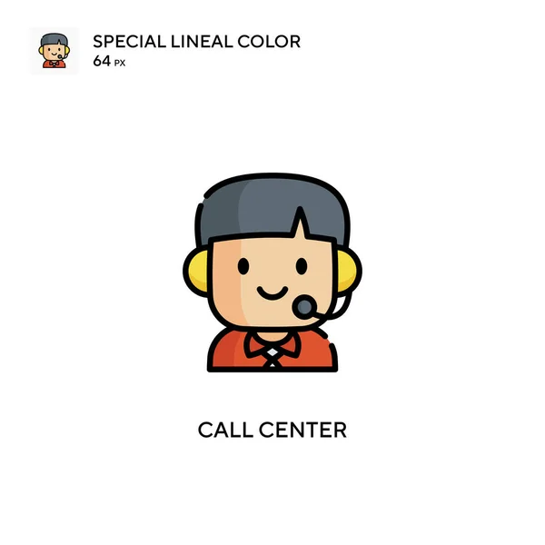Call Center Soecial Lineáris Szín Vektor Ikon Illusztráció Szimbólum Design — Stock Vector