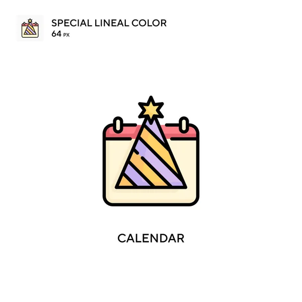 Calendario Soecial Icono Vector Color Lineal Plantilla Diseño Símbolo Ilustración — Vector de stock