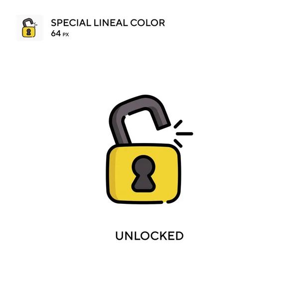 Unlocked Soecial Lineare Farbvektorsymbol Illustration Symbol Design Vorlage Für Web — Stockvektor