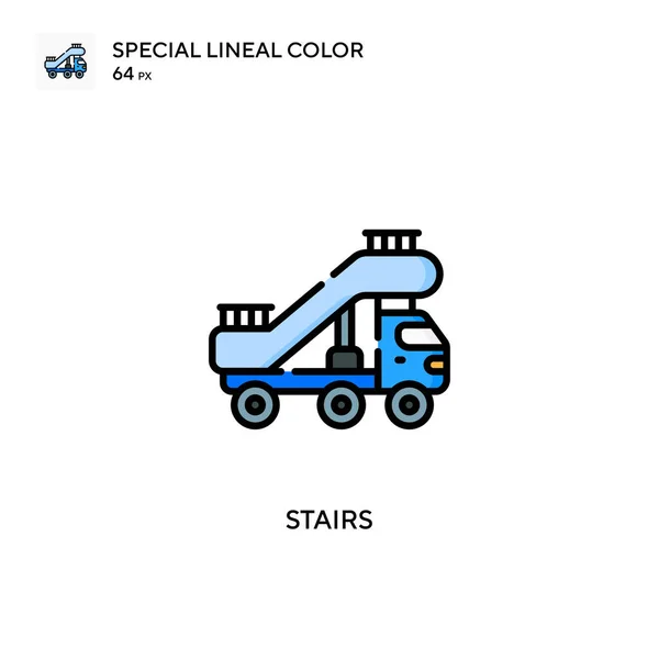 Escadas Ícone Vetor Cor Linear Soecial Modelo Design Símbolo Ilustração — Vetor de Stock