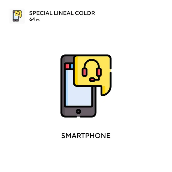 Smartphone Soecial Linjal Färg Vektor Ikon Illustration Symbol Design Mall — Stock vektor