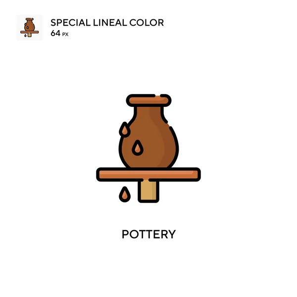 Poterie Icône Vectorielle Couleur Linéaire Soecial Modèle Conception Symbole Illustration — Image vectorielle