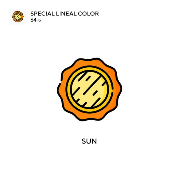 Zon Soecial Lineaire Kleur Vector Pictogram Illustratie Symbool Ontwerp Sjabloon — Stockvector