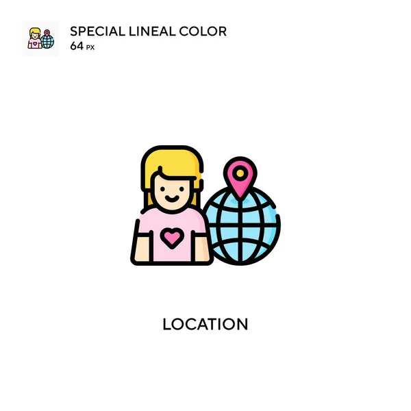Lokalizacja Soecial Linii Kolor Wektor Ikona Ilustracja Szablonu Projektu Symbolu — Wektor stockowy