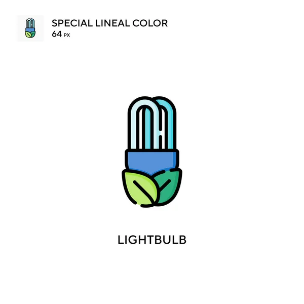 Bombilla Soecial Lineal Icono Vector Color Plantilla Diseño Símbolo Ilustración — Archivo Imágenes Vectoriales