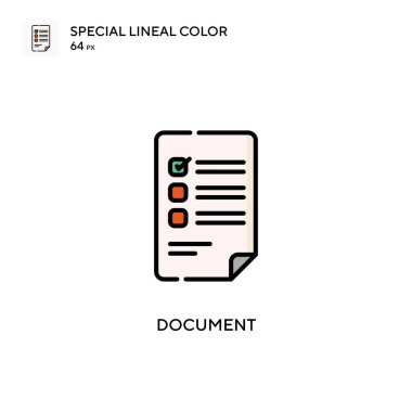 Belge soecial lineal renk vektörü simgesi. Web mobil UI ögesi için resimleme sembolü tasarım şablonu.