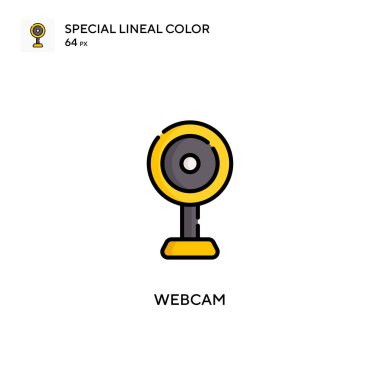 Webcam soecial lineal renk vektör simgesi. Web mobil UI ögesi için resimleme sembolü tasarım şablonu.