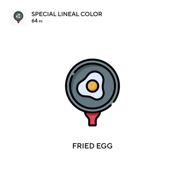 Huevo Frito Soecial Icono Vector Color Lineal Plantilla Diseño Símbolo — Archivo Imágenes Vectoriales