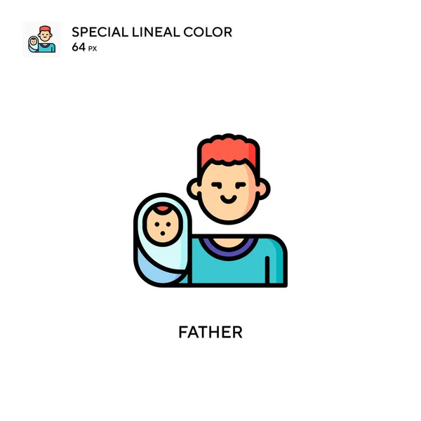Padre Soecial Icono Vector Color Lineal Plantilla Diseño Símbolo Ilustración — Archivo Imágenes Vectoriales