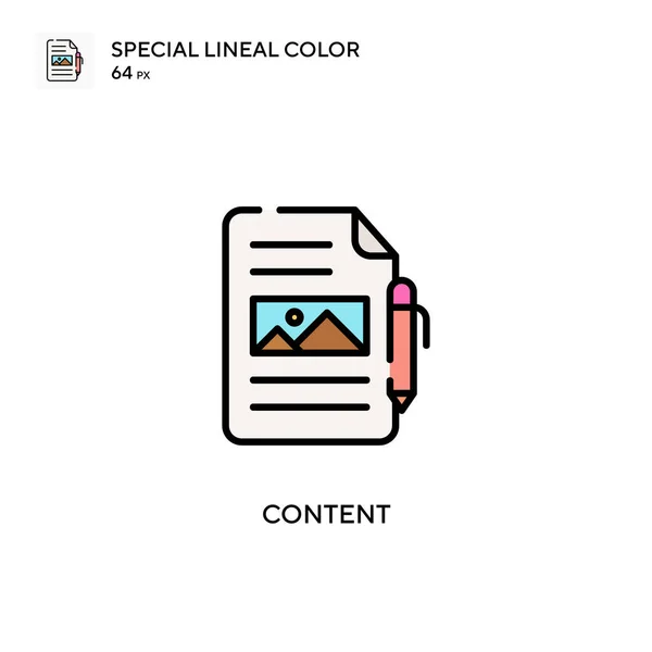 Περιεχόμενο Soecial Lineal Χρώμα Διάνυσμα Εικονίδιο Πρότυπο Σχεδίασης Συμβόλων Εικονογράφησης — Διανυσματικό Αρχείο