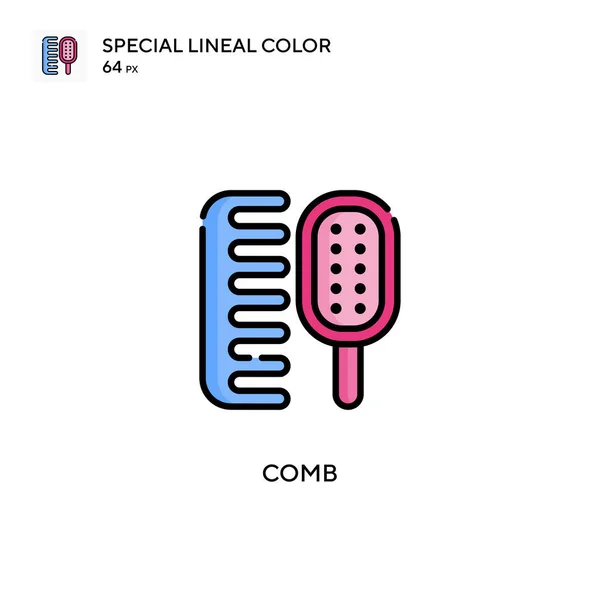 Comb Soecial Lineal Color Vector Icon Šablona Návrhu Symbolu Ilustrace — Stockový vektor