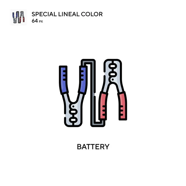 Batería Soecial Icono Vector Color Lineal Plantilla Diseño Símbolo Ilustración — Archivo Imágenes Vectoriales