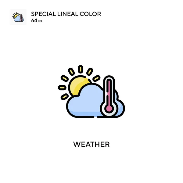 Météo Soecial Lineal Couleur Vecteur Icône Modèle Conception Symbole Illustration — Image vectorielle