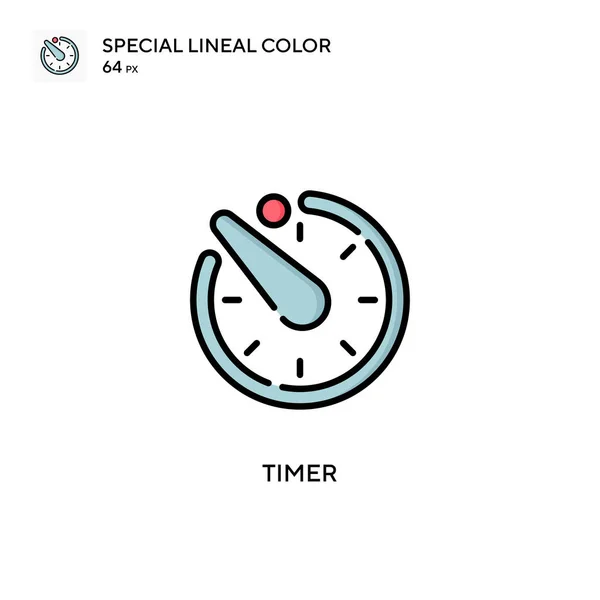 Temporizador Soecial Icono Vector Color Lineal Plantilla Diseño Símbolo Ilustración — Vector de stock