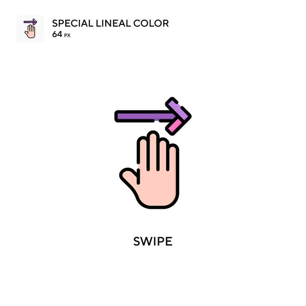 Swipe Soecial Line Color Vector Icon Шаблон Оформления Символов Иллюстрации — стоковый вектор