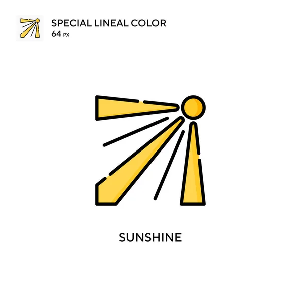 Zonneschijn Soecial Lineal Kleur Vector Pictogram Illustratie Symbool Ontwerp Sjabloon — Stockvector