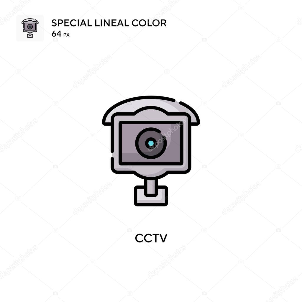 Cctv soecial lineal color vector icon. Illustration symbol design template for web mobile UI element.