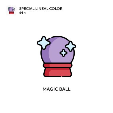 Sihirli top soecial lineal renk vektör simgesi. Web mobil UI ögesi için resimleme sembolü tasarım şablonu.