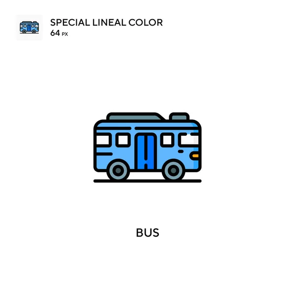 Bus Soecial Icono Vector Color Lineal Plantilla Diseño Símbolo Ilustración — Archivo Imágenes Vectoriales