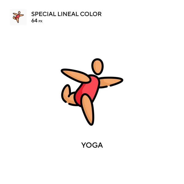 Yoga Soecial Linjal Färg Vektor Ikon Illustration Symbol Design Mall — Stock vektor