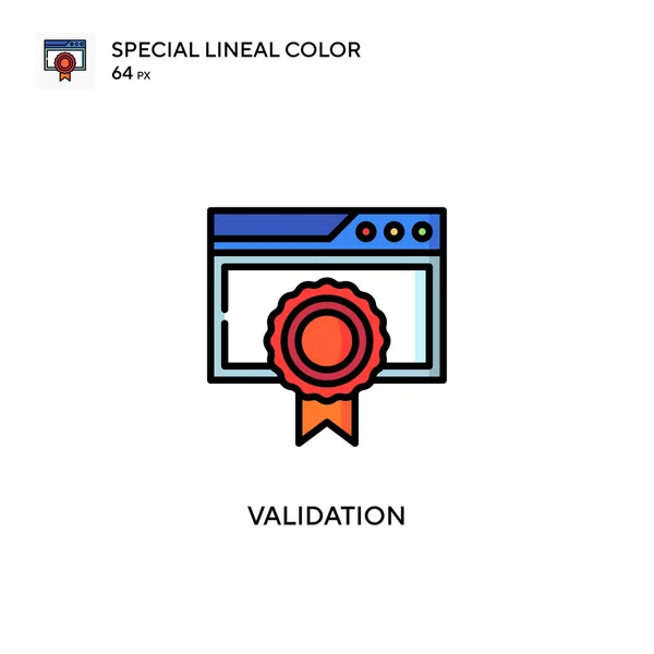Validation Icône Vectorielle Couleur Linéaire Unique Modèle Conception Symbole Illustration — Image vectorielle