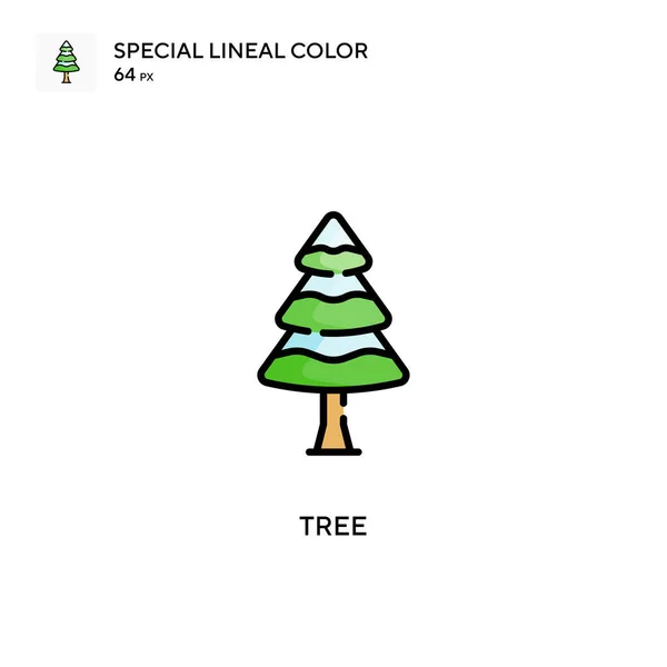 树的线形彩色矢量图标 Web移动Ui元素的说明性符号设计模板 — 图库矢量图片