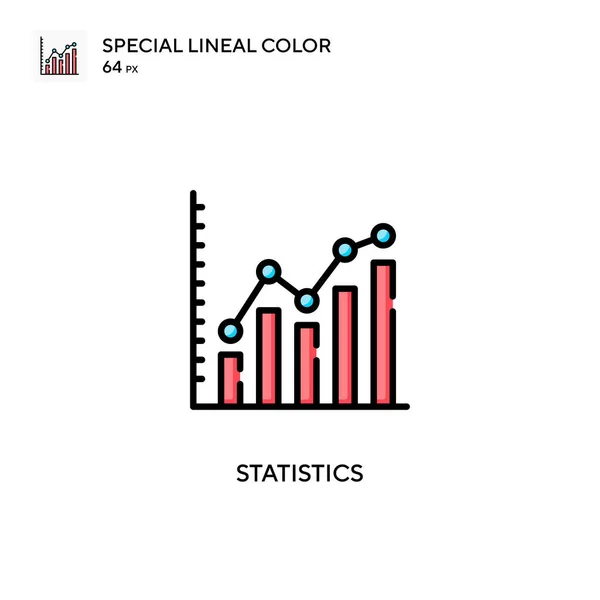 Estatística Ícone Vetor Cor Linear Soecial Modelo Design Símbolo Ilustração — Vetor de Stock