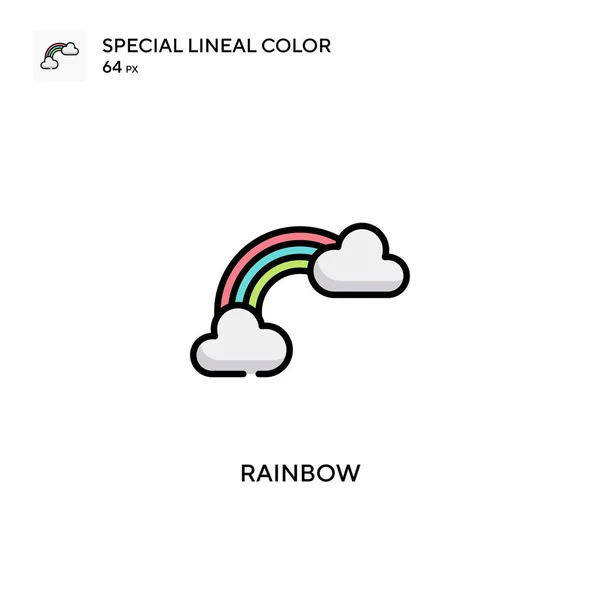 Rainbow Soecial Linjal Färg Vektor Ikon Illustration Symbol Design Mall — Stock vektor