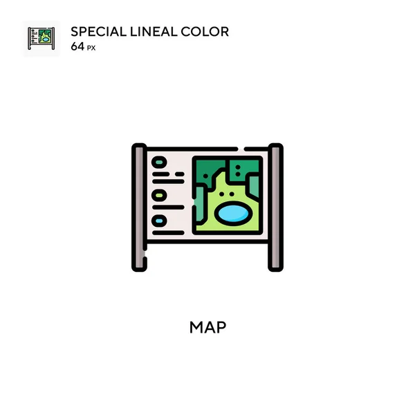 Mapa Ícone Vetorial Cor Linear Soecial Modelo Design Símbolo Ilustração — Vetor de Stock