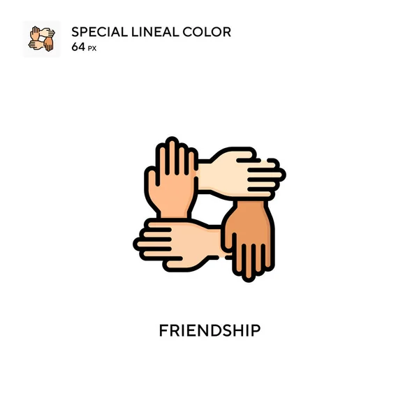 Friendship Soecial Lineal Color Vector Icon Illustration Symbol Design Template — Stock Vector