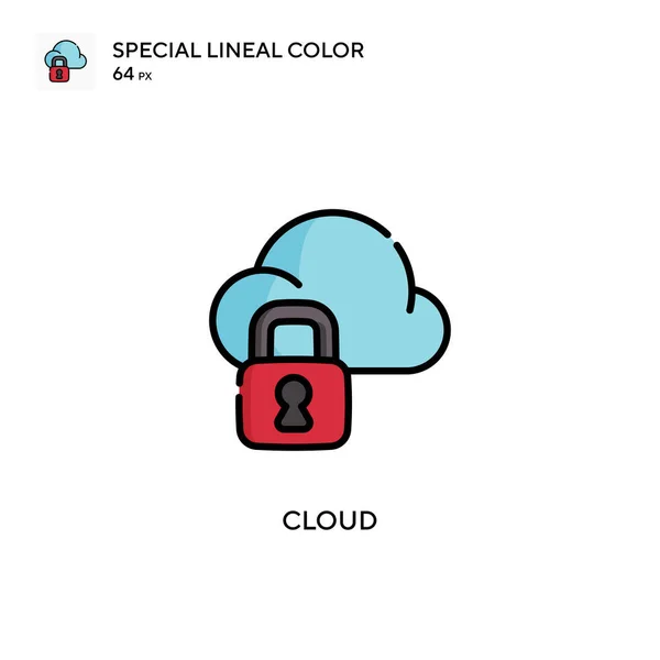 Nube Soecial Icono Vector Color Lineal Plantilla Diseño Símbolo Ilustración — Vector de stock