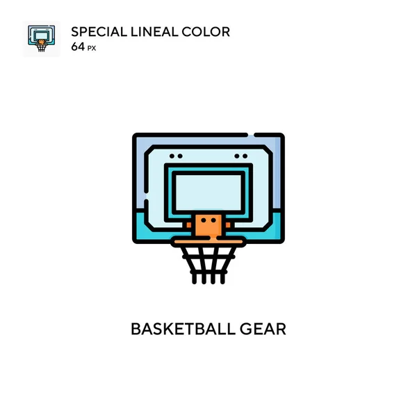 Equipo Baloncesto Soecial Lineal Icono Vector Color Plantilla Diseño Símbolo — Vector de stock