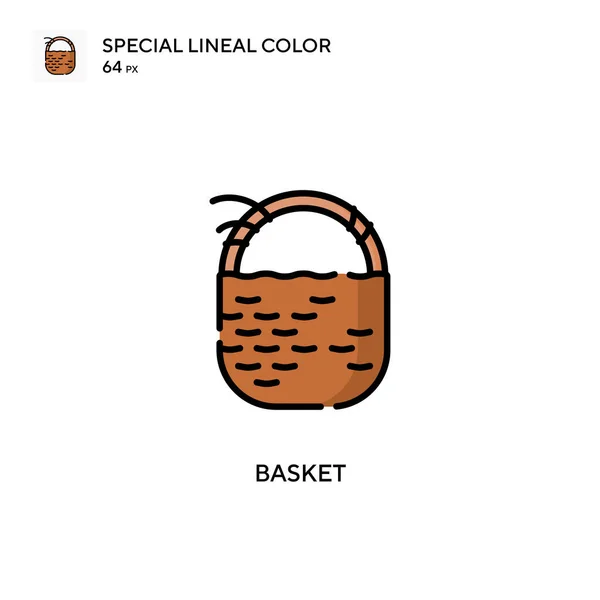 Basket Ícone Vetor Cor Linear Soecial Modelo Design Símbolo Ilustração — Vetor de Stock