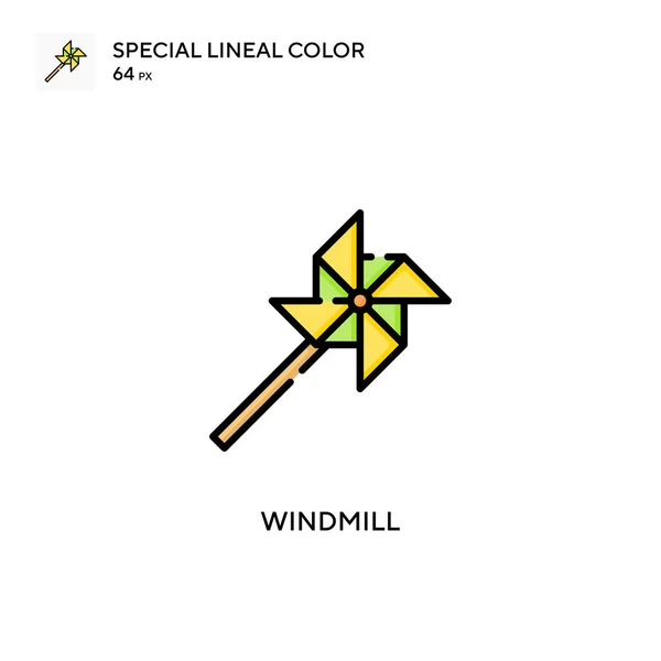 Windmühle Soecial Lineare Farbvektorsymbol Illustration Symbol Design Vorlage Für Web — Stockvektor