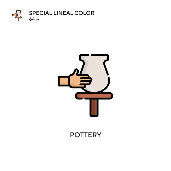 Pottery Soecial Lineal Color Vector Icon Illustration Symbol Design Template — Stock Vector