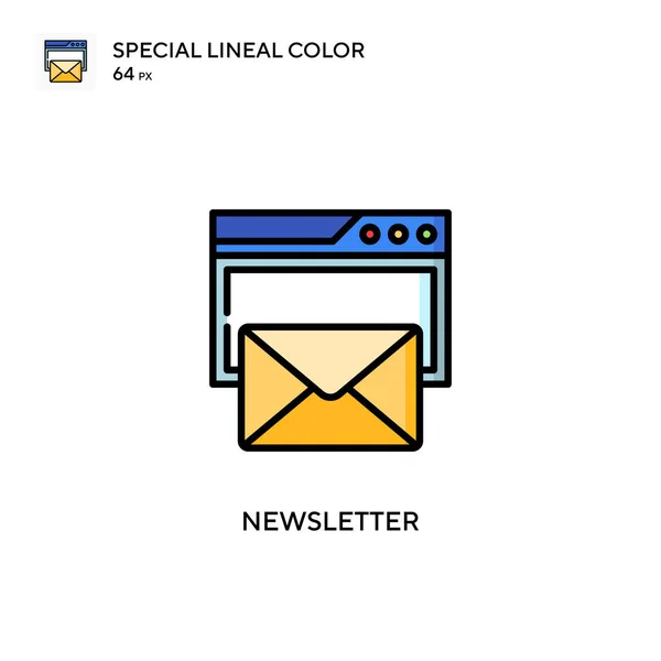 Newsletter Soecial Lineal Color Vector Icon Šablona Návrhu Symbolu Ilustrace — Stockový vektor