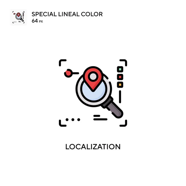 Lokalisering Soecial Linjal Färg Vektor Ikon Illustration Symbol Design Mall — Stock vektor