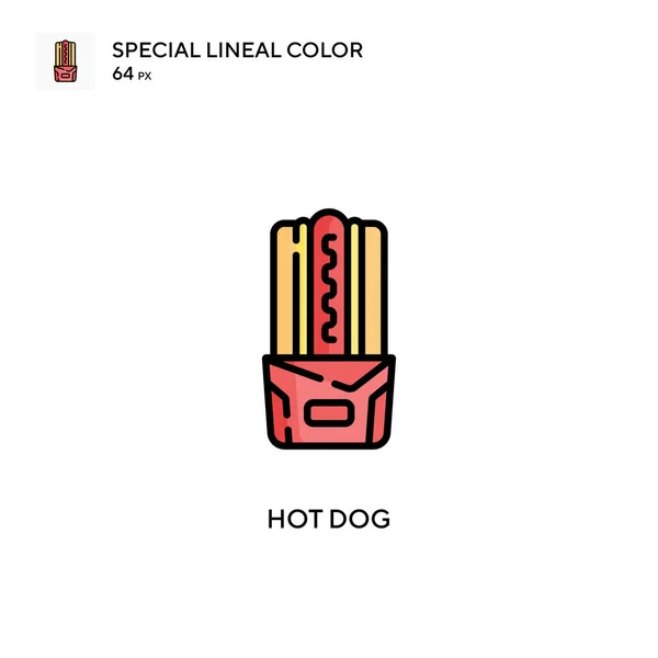 Cachorro Quente Ícone Vetor Cor Linear Soecial Modelo Design Símbolo — Vetor de Stock