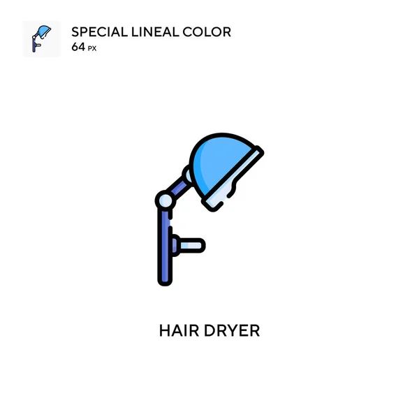 头发烘干机的线形彩色矢量图标 Web移动Ui元素的说明性符号设计模板 — 图库矢量图片