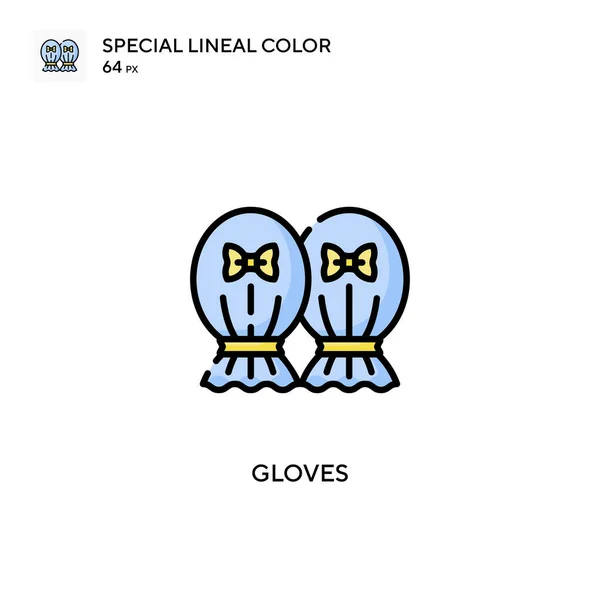 Guantes Soecial Lineal Icono Vector Color Plantilla Diseño Símbolo Ilustración — Vector de stock