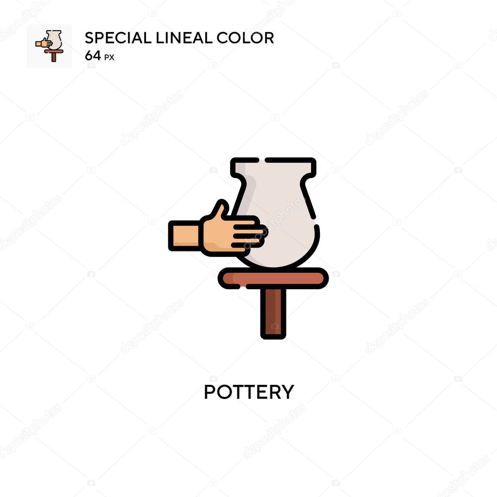 Pottery soecial lineal color vector icon. Illustration symbol design template for web mobile UI element.