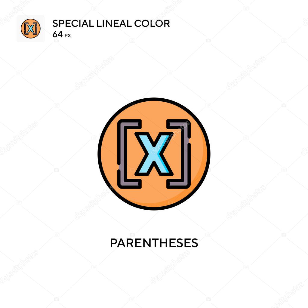 Parentheses soecial lineal color vector icon. Illustration symbol design template for web mobile UI element.