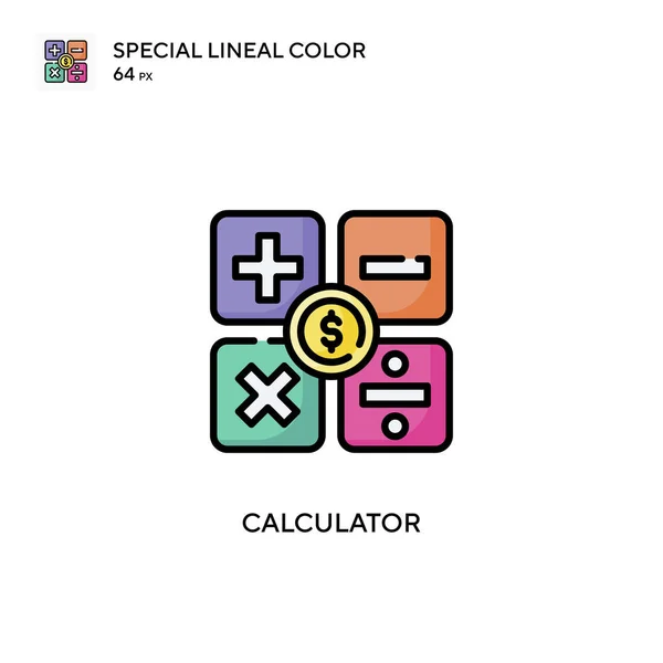 Calculadora Ícone Vetor Cor Linear Soecial Modelo Design Símbolo Ilustração — Vetor de Stock