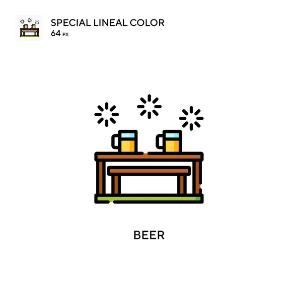 Cerveja Ícone Vetor Cor Linear Soecial Modelo Design Símbolo Ilustração — Vetor de Stock