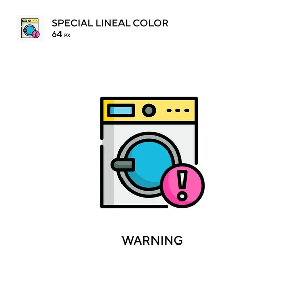 Advertencia Soecial Icono Vector Color Lineal Plantilla Diseño Símbolo Ilustración — Archivo Imágenes Vectoriales