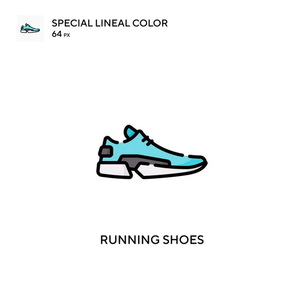 Zapatillas Correr Soecial Lineal Icono Vector Color Plantilla Diseño Símbolo — Vector de stock