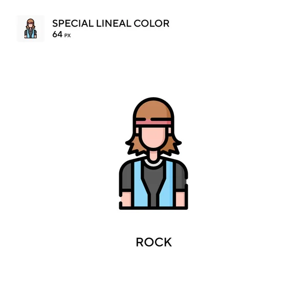 Rock Soecial Icono Vector Color Lineal Plantilla Diseño Símbolo Ilustración — Archivo Imágenes Vectoriales