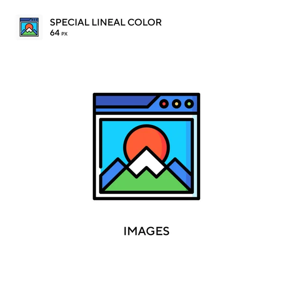 Imágenes Sociales Icono Vector Color Lineal Plantilla Diseño Símbolo Ilustración — Vector de stock