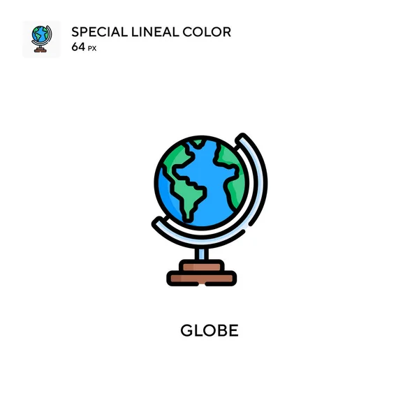 Globo Ícone Vetor Cor Linear Soecial Modelo Design Símbolo Ilustração —  Vetores de Stock